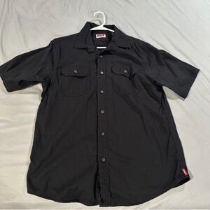 Wrangler Black Short-Sleeve Button-Down Work Shirt